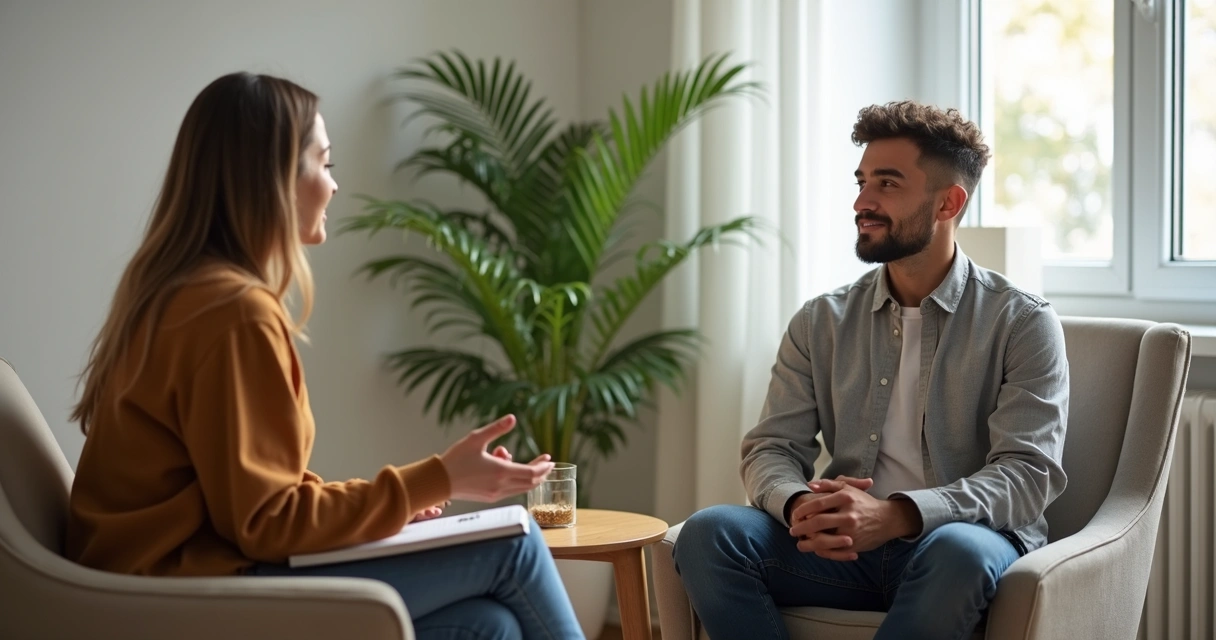 Sessão de coaching com escuta atenta e postura respeitosa