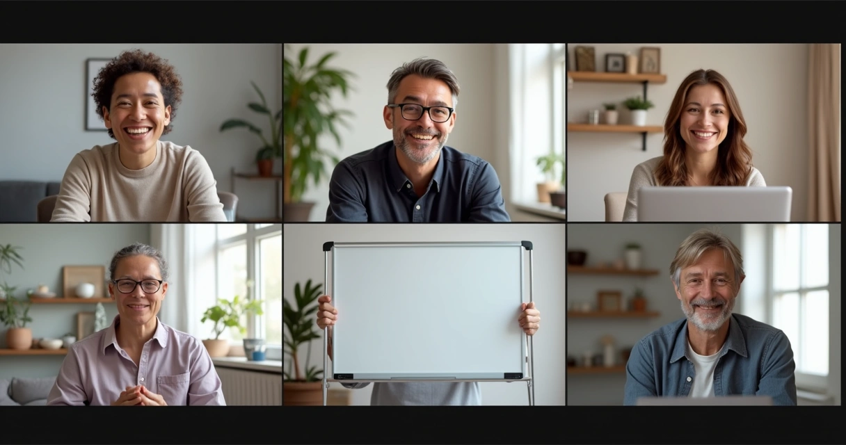 Reunião virtual com pessoas participando de uma constelação sistêmica online 