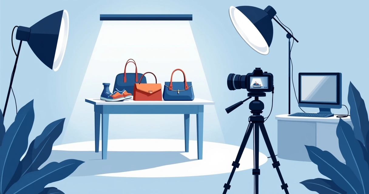 Sessão de fotos de produtos em estúdio 