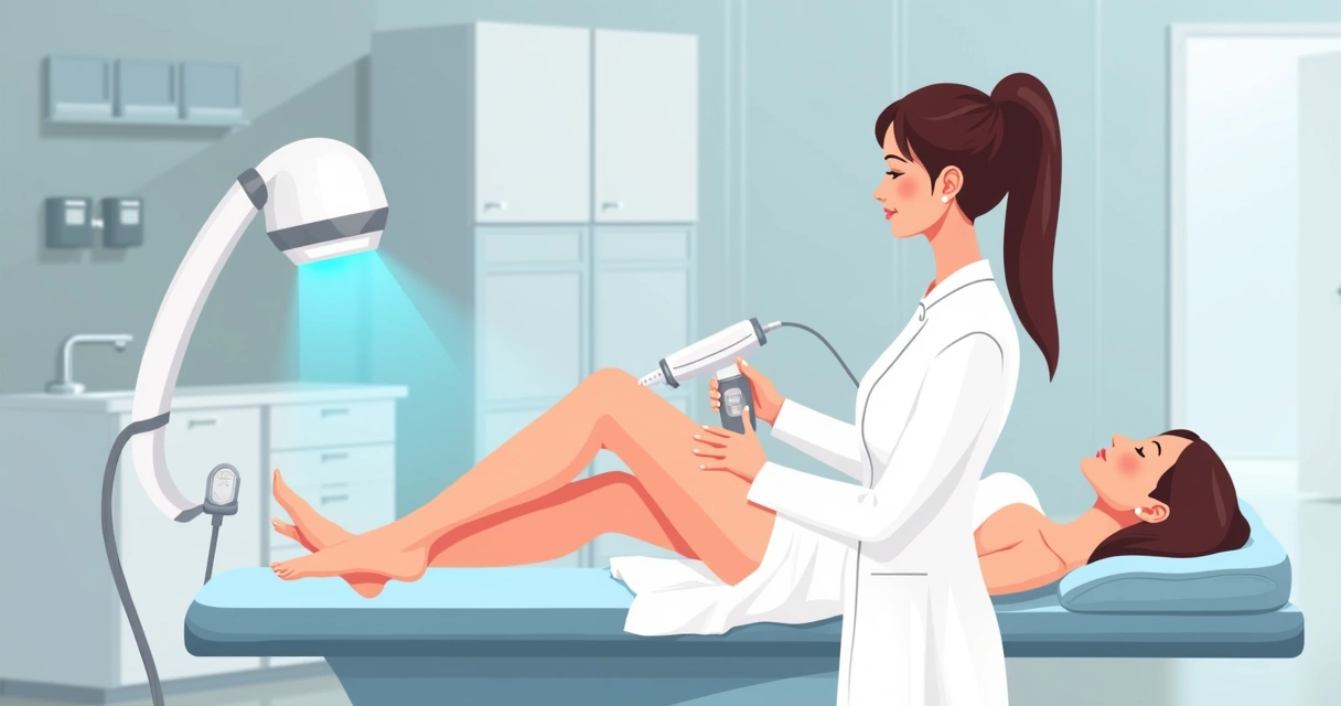 Sessão de depilação a laser com resfriamento 
