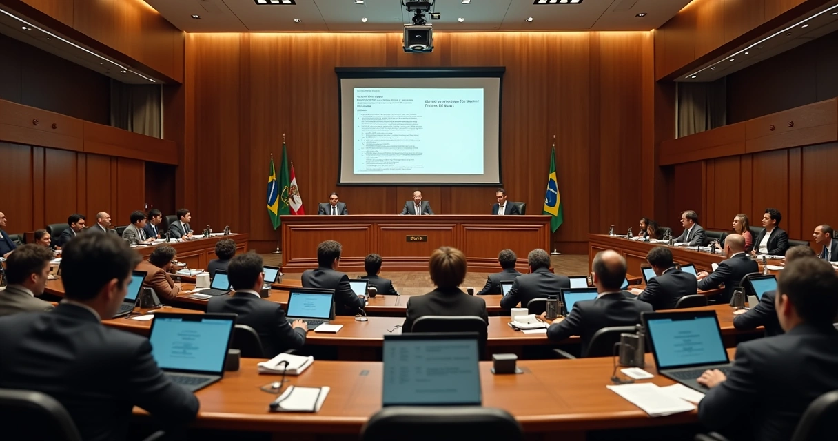 Plenário de câmara municipal votando moção em sessão