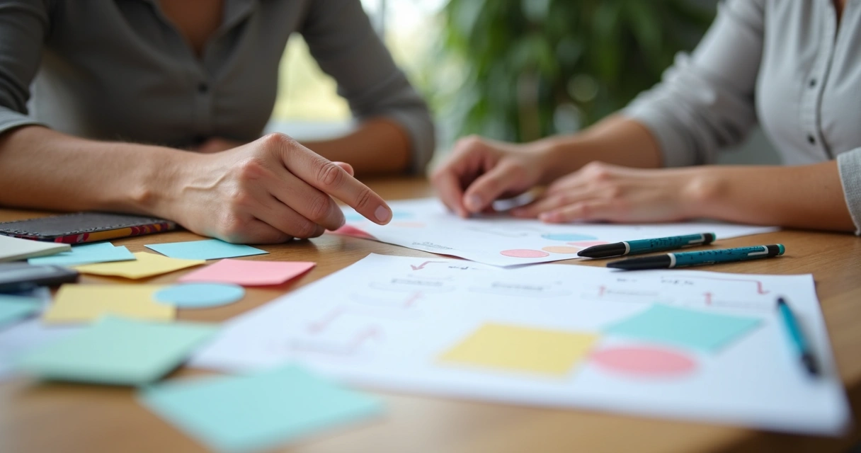 Sessão de terapia com recursos visuais sobre a mesa 