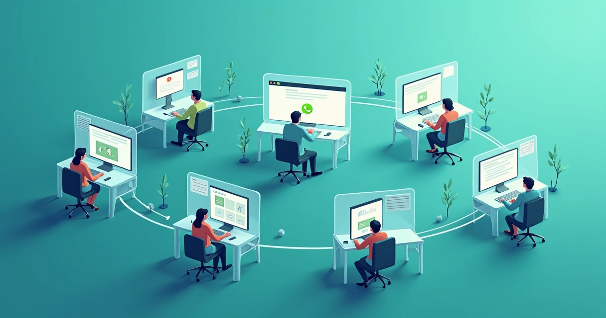 Vários setores atendendo clientes via WhatsApp por divisão automatizada 