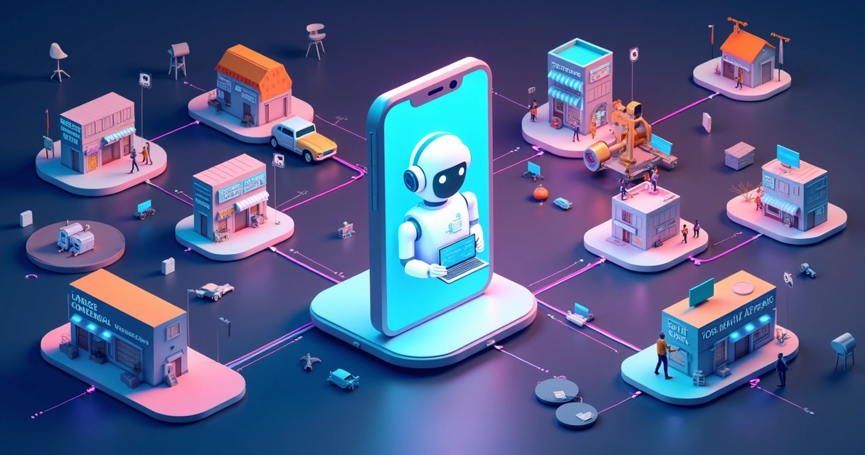 Painel mostrando vários setores diferentes conectados ao chatbot oficial do WhatsApp 