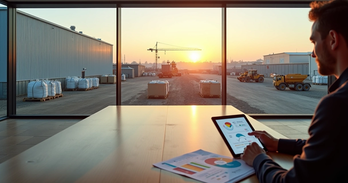 Painel com diferentes setores industriais destacando uso de big bags 