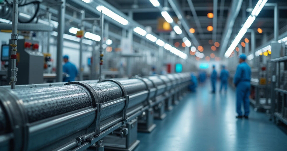 Representação de mangueiras de PTFE em ambientes industriais 