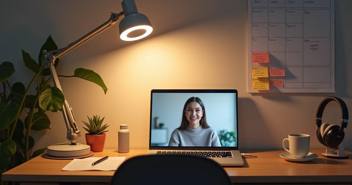 Setup de home office organizado para vendas 
