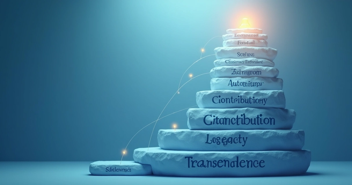 Visual diagram of seven tiers representing levels of purpose 