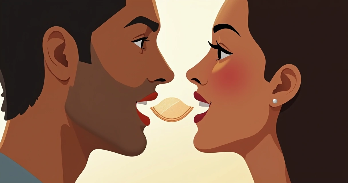 Sexo oral entre casal com preservativo ilustrando prevenção 