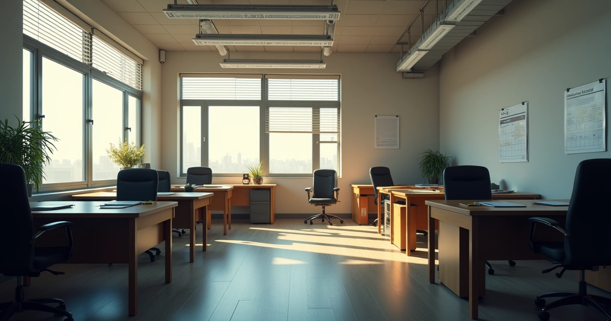 Escritório vazio na sexta-feira à tarde 