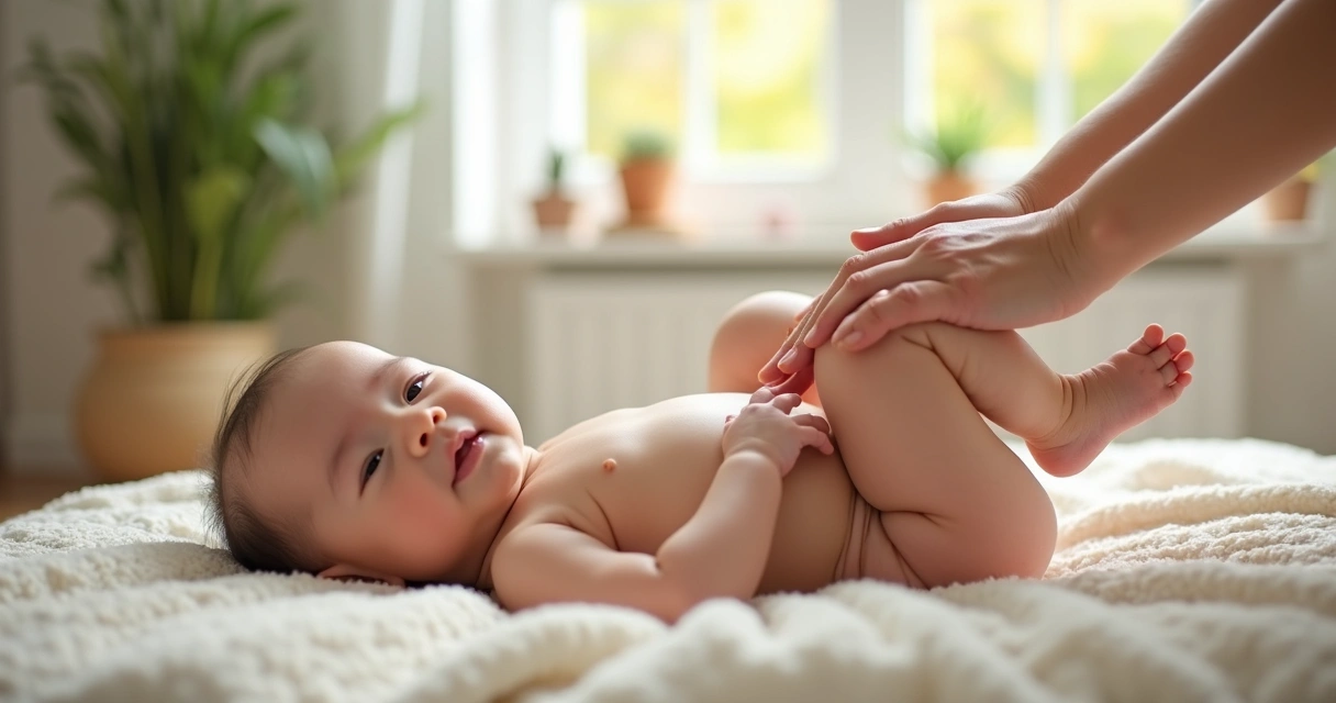 bebe recebendo massagem shantala