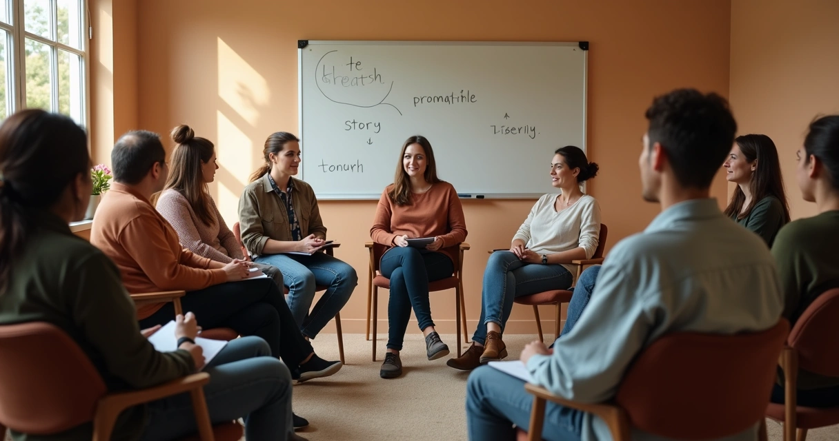 Group in a circle sharing perspectives