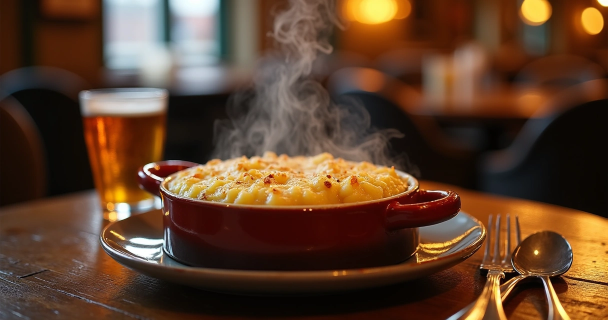 Shepherd's pie servido no pub inglês 