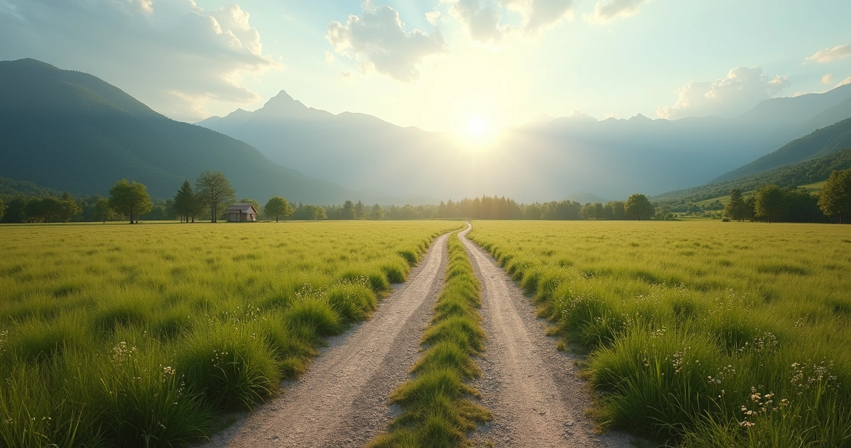 Path splitting into two, symbolizing choice and new directions 