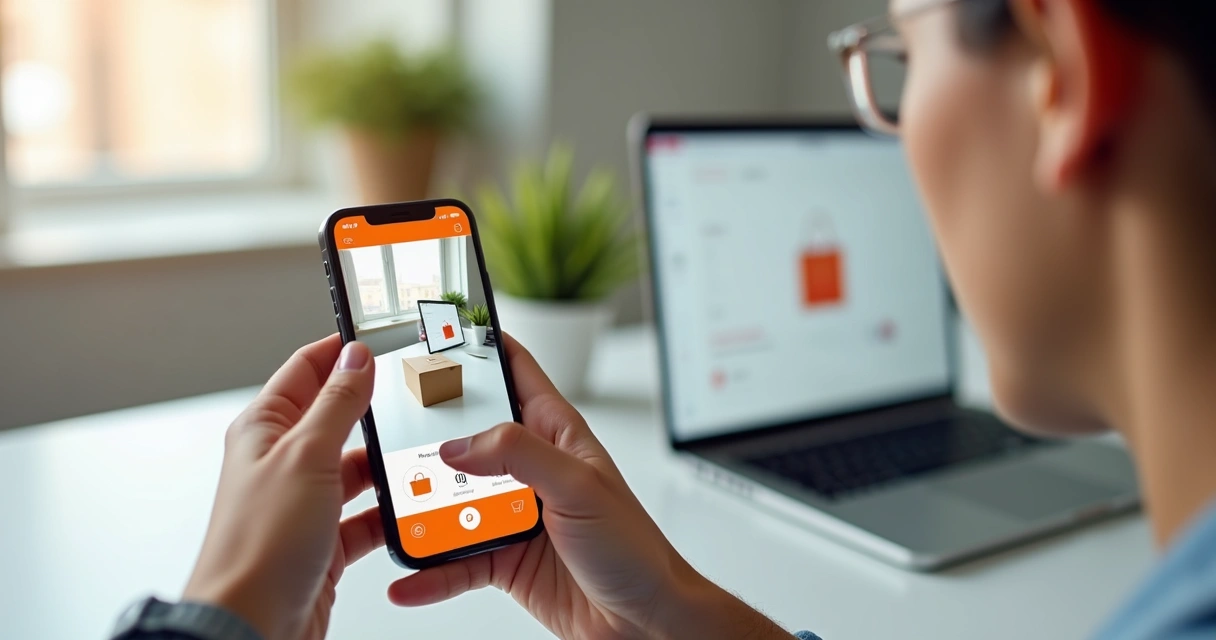Pessoa gravando vídeo de produto para vender na Shopee no celular 