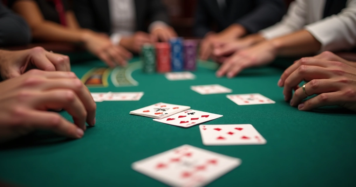 Short Deck poker table with 36 cards and vibrant chips 