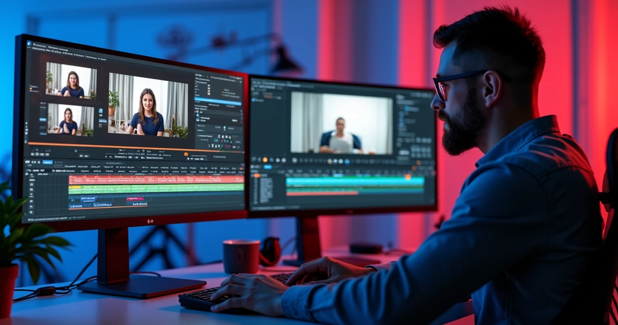Video editor cutting long videos into shorts with dynamic subtitles