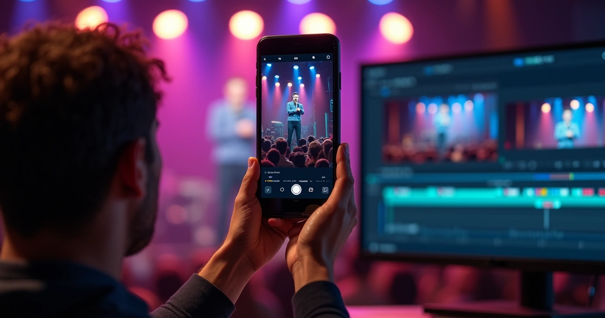 Video editor highlights a vertical stand up cut 