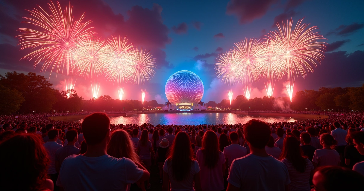 Show de fogos de artifício no Epcot durante o verão
