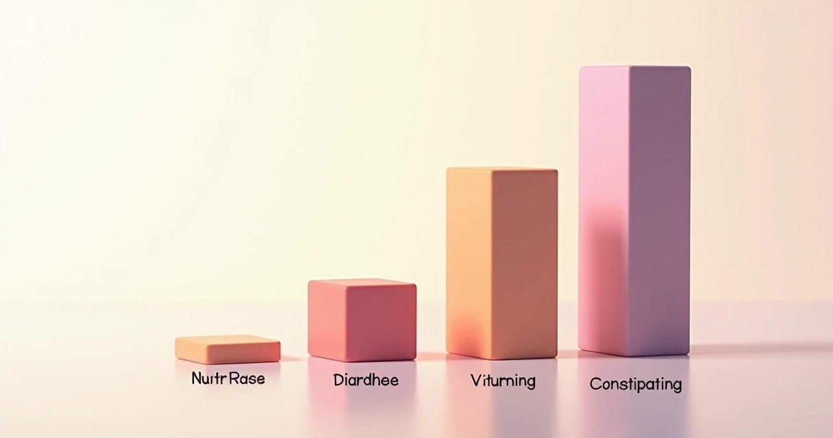 Bar graph comparing nausea, diarrhea, vomiting, and constipation rates 