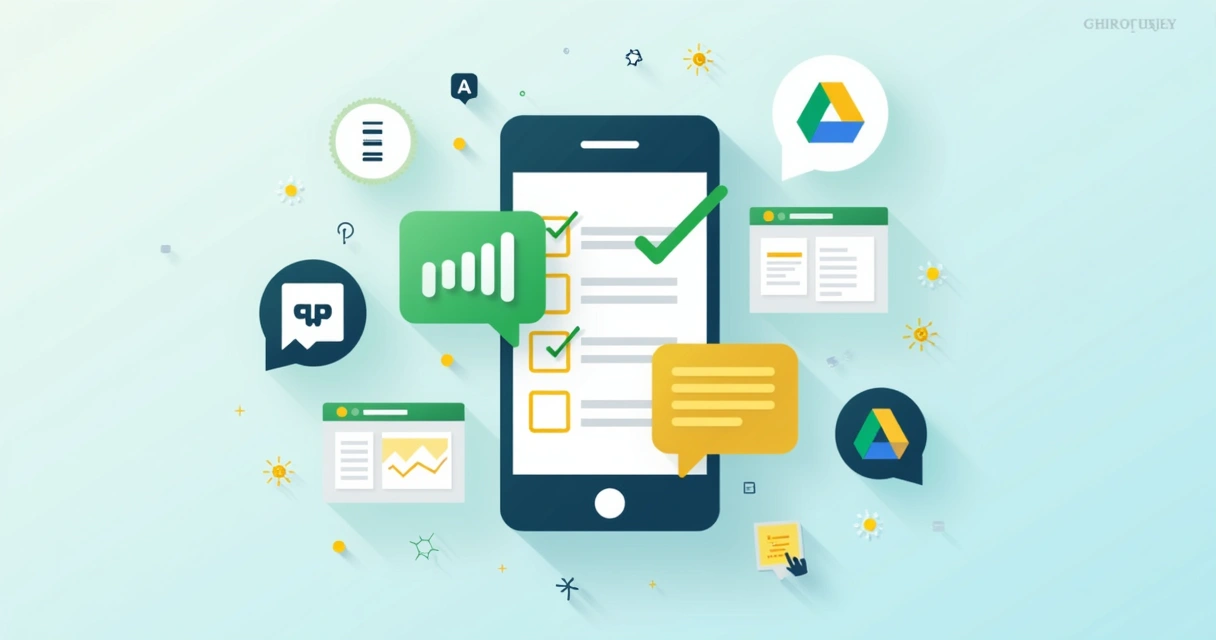 Mobile interface showing contract workflow, reminders, and security icons 