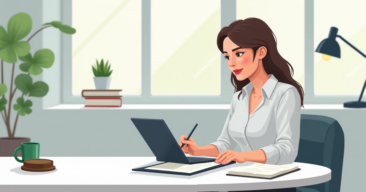 Businesswoman signing a contract on an iPad with a stylus