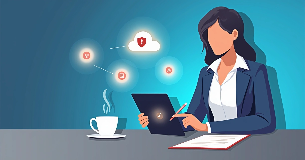 Person using touchscreen device to sign contract online