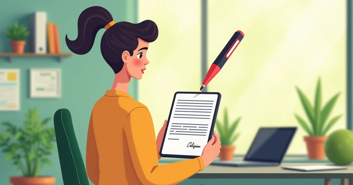 Man digitally signing document on mobile phone