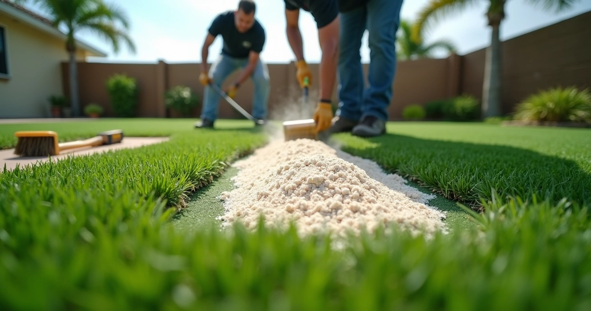 Silica sand applied to artificial turf in Florida 
