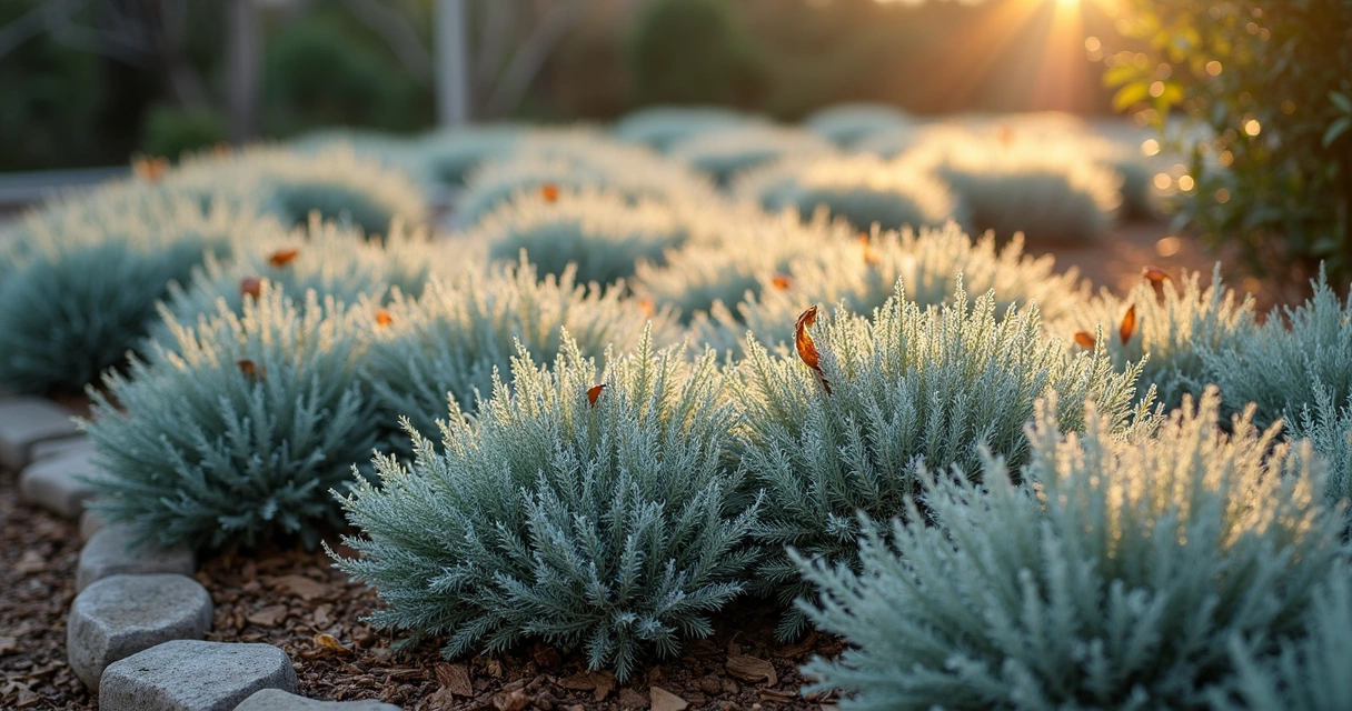 Silver ponyfoot groundcover in Austin with winter sunlight.