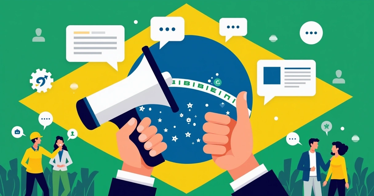 Símbolo visual mostrando confiança e democracia através da comunicação 