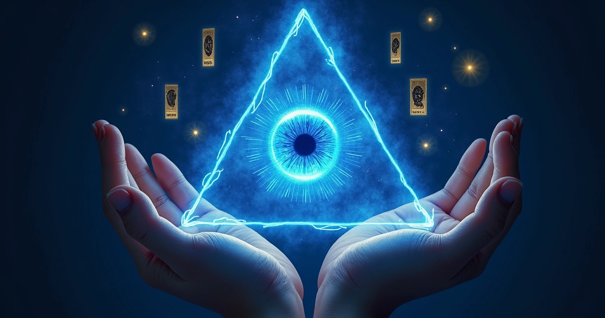 Ilustração de símbolo de intuição e energia do tarot