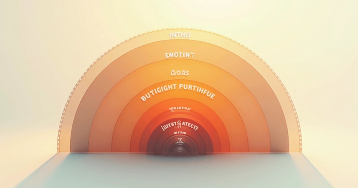 Representação visual dos sete níveis de evolução com círculos concêntricos coloridos