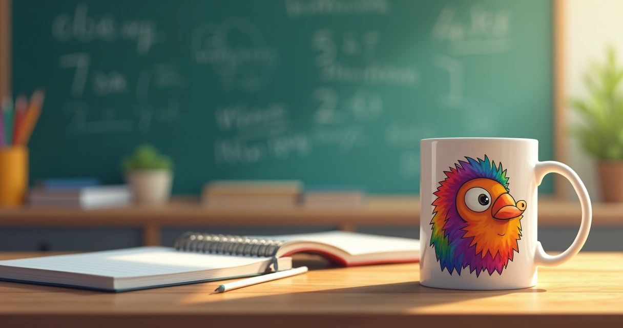 Caneca personalizada com símbolo colorido da turma 