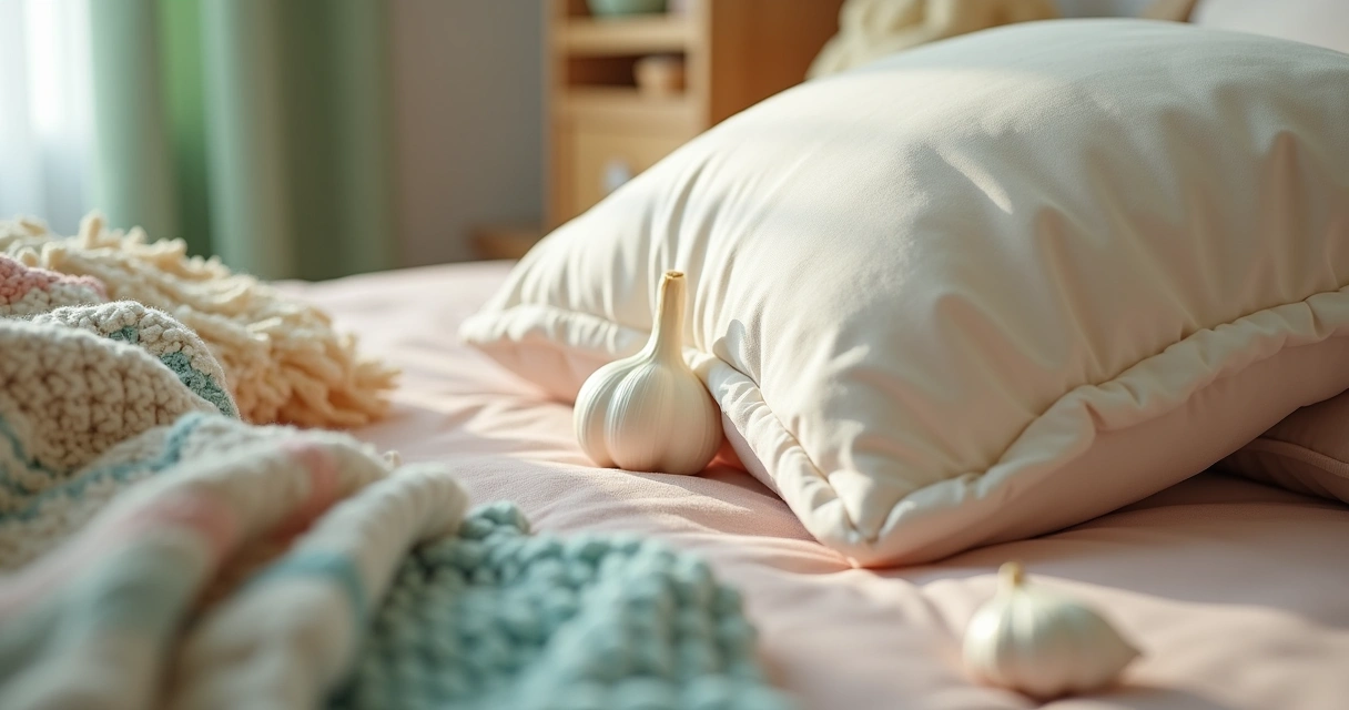 Dente de alho sob travesseiro infantil, quarto com brinquedos