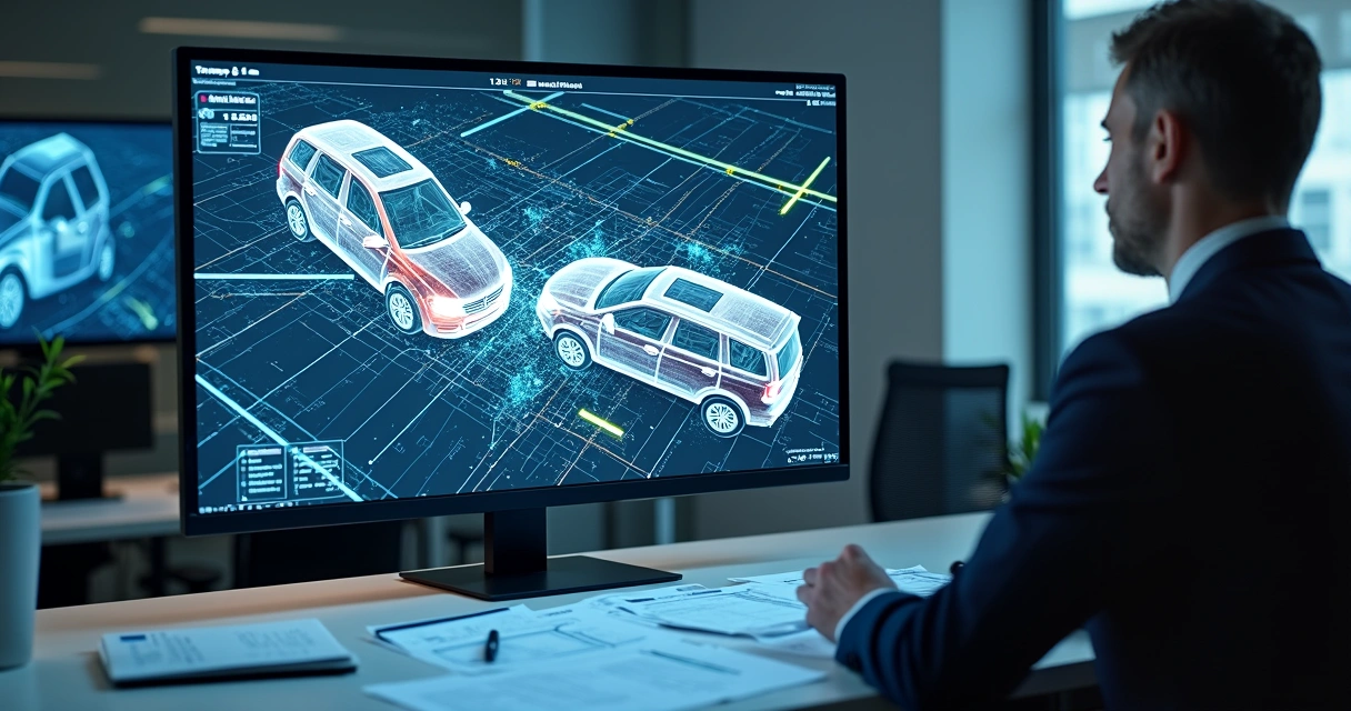 Simulação digital de acidente de trânsito 