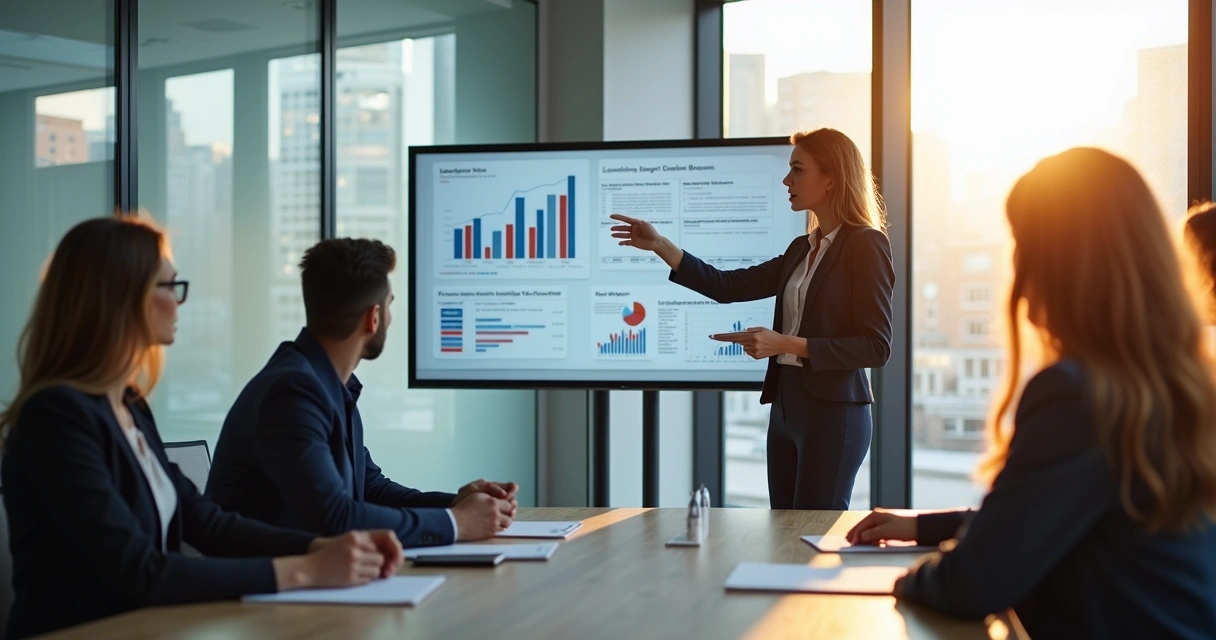 Profissional em simulação de liderança durante assessment center 