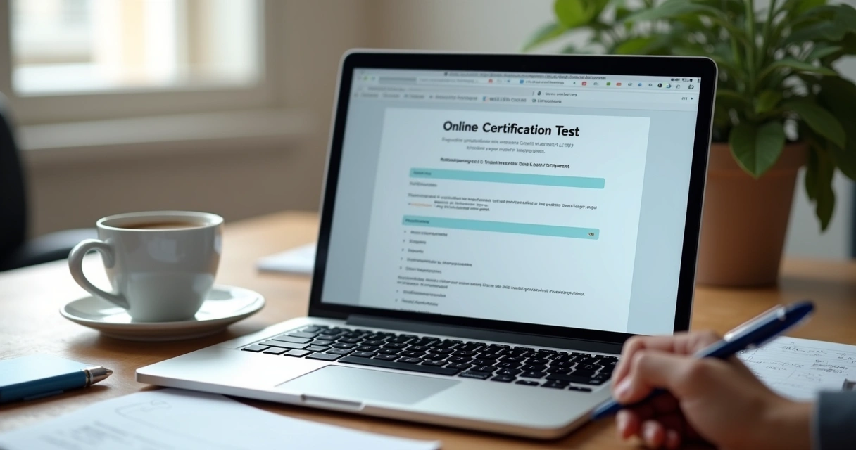 Simulação de teste e certificação online para pequena empresa 