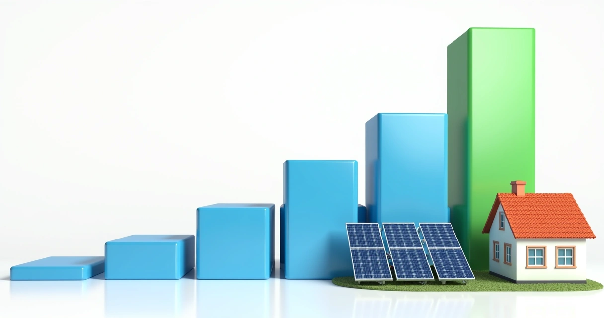 Gráfico simulando economia de energia solar em contas de luz 