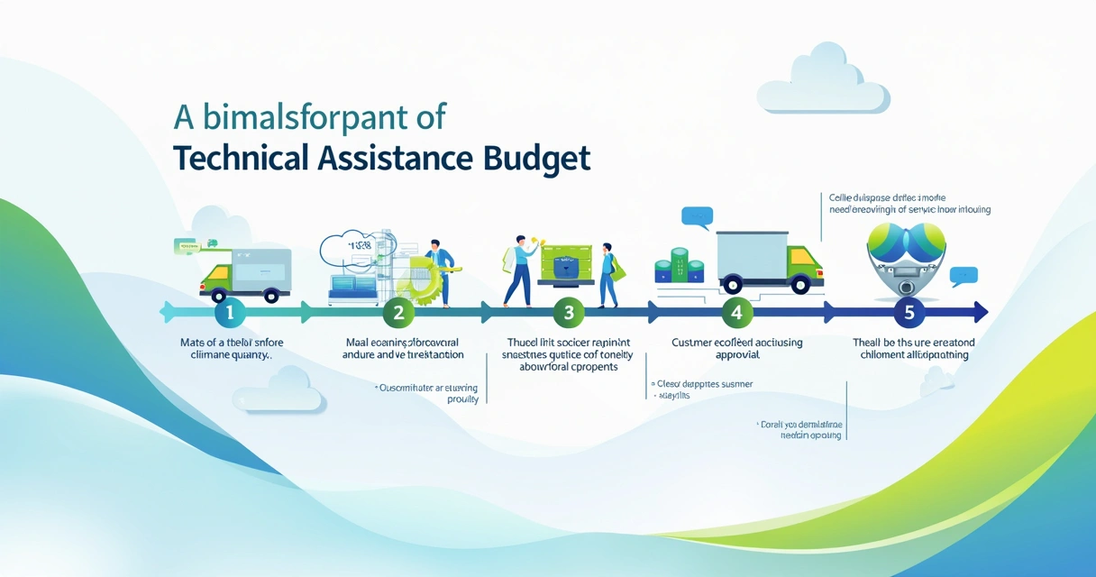 Simulação visual de orçamento explicativo com etapas do serviço