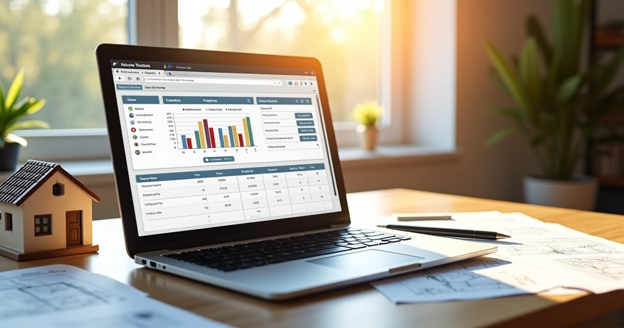 Simulação de financiamento imobiliário em tela de computador 