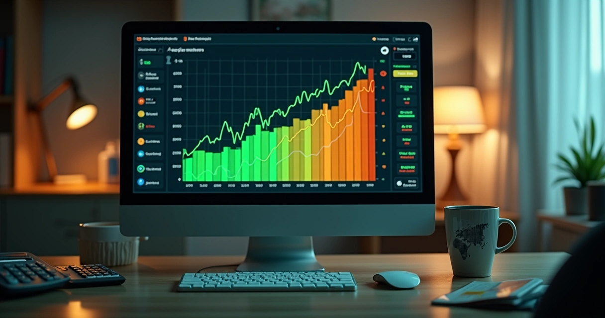 Simulação de investimento em Tesouro Direto com gráficos coloridos 