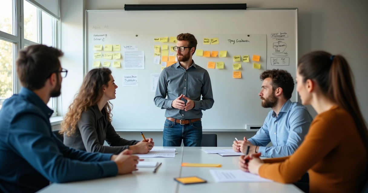 Simulação de apresentação de pitch com equipe de startups