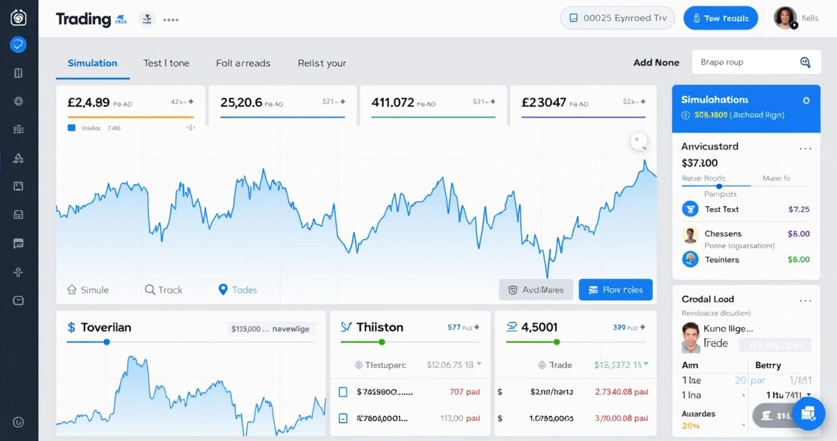 Plataforma simulando operações de bot de futuros com gráficos explicativos