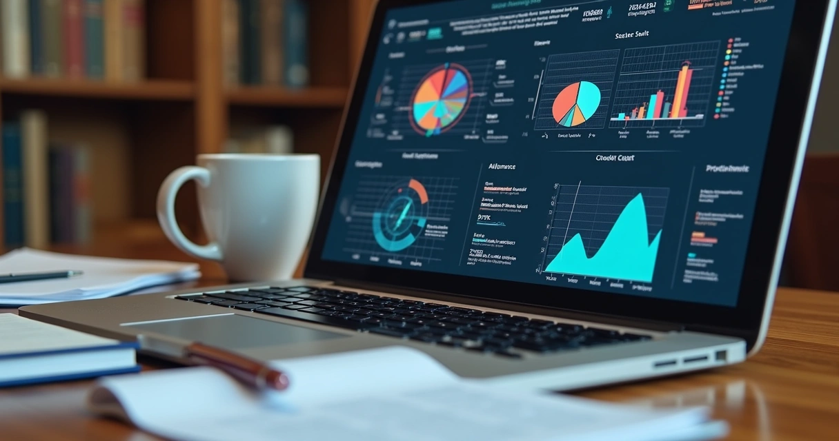 Tela de computador exibindo simulação de resultado processual com gráficos 