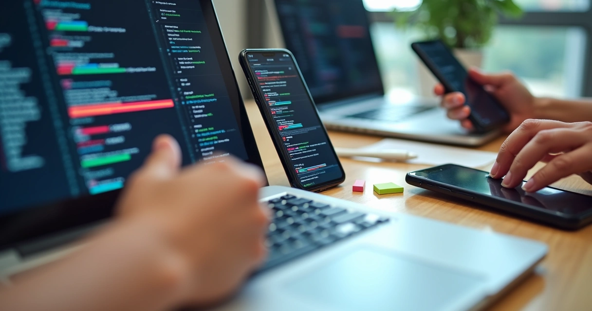 Simulação de testes em aplicativos diversos em smartphones e notebooks 