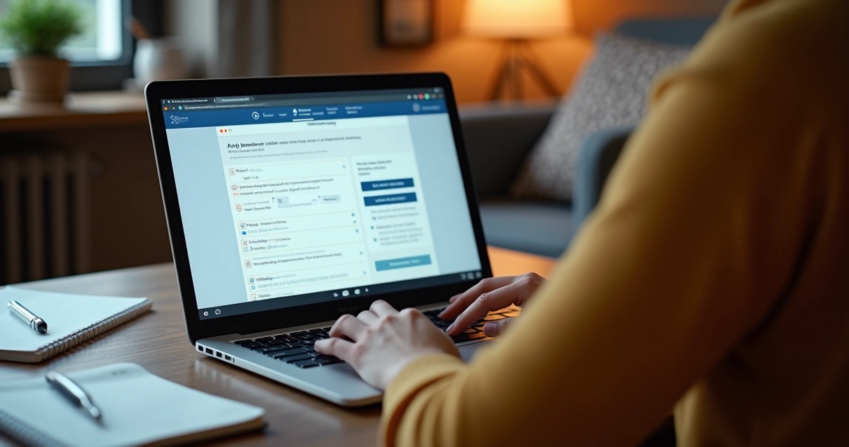 Simulado online sendo realizado em um notebook 