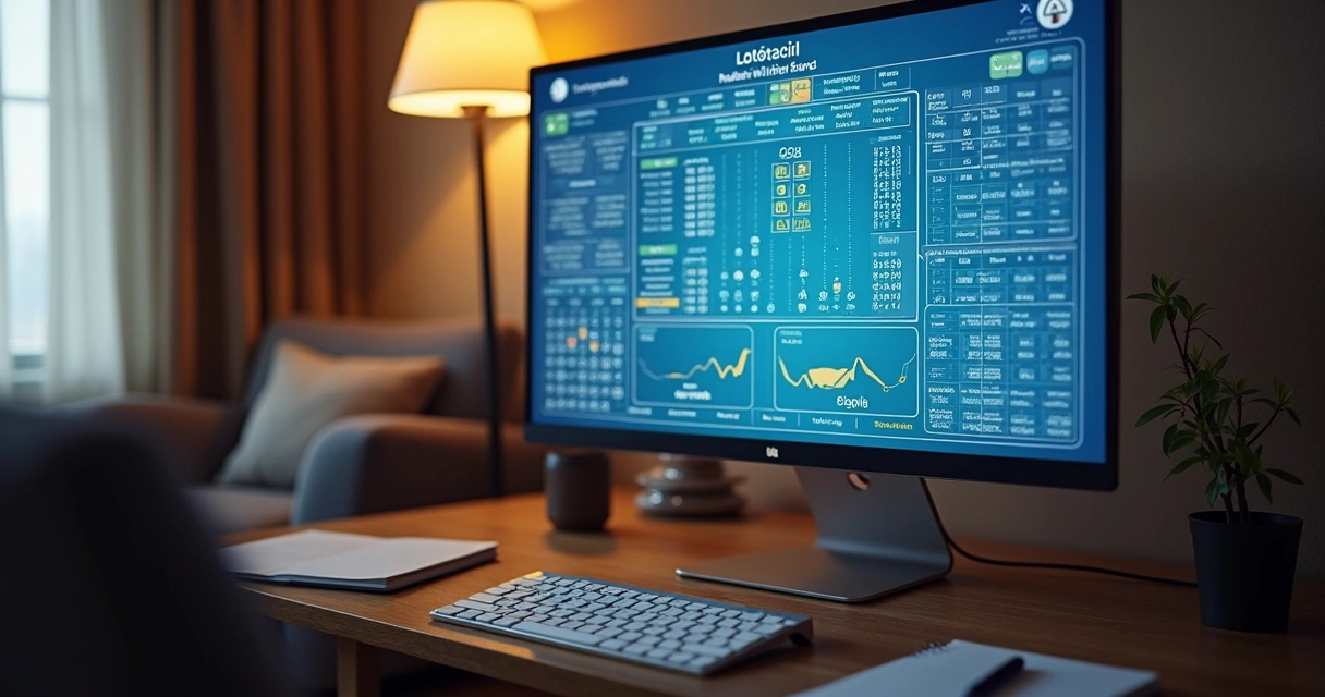 Tela de computador exibindo simulador de apostas da Lotofácil 