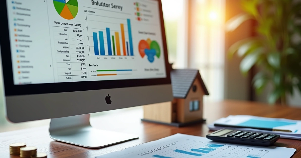 Tela detalhada de simulador de financiamento imobiliário com gráficos, valores de entrada, taxas e CET destacados 