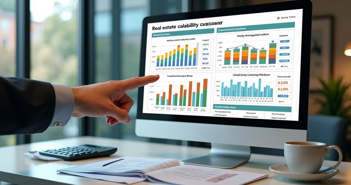 Simulador de rentabilidade imobiliária com gráficos coloridos